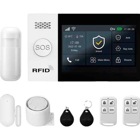 Sistema di allarme di sicurezza, controllo tramite app, comunicazione GSM, tipo A, spina EU-F (1/2)