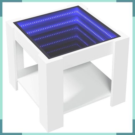 Table basse - 847539 - Carrée 53x53x45 cm - Blanc - LED intégrées (1/5)