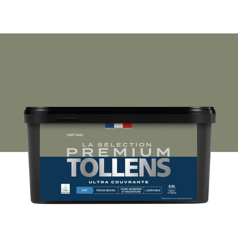 Tollens - Peinture intérieure couleurs - La Sélection Premium Mat - Ultra Couvrante - Vert Kaki 2,5 L - 30m²