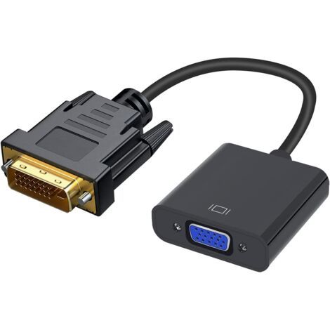 Adaptateur DVI vers VGA, 1080 p Active DVI-D vers VGA Adaptateur convertisseur 24 + 1 mâle vers Femelle prenant en Charge 60 Hz et 3D pour systèmes de DVI pour connecter Les écrans VGA (1/5)