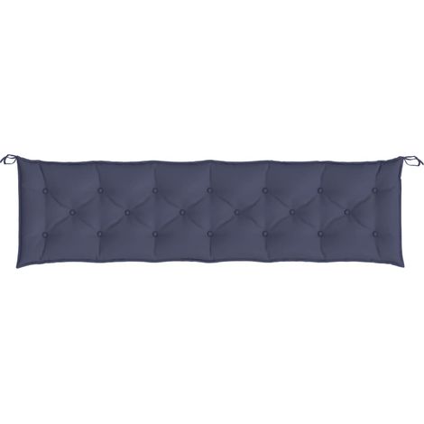 Cojín para banco de jardín tela Oxford azul marino 200x50x7 cm vidaXL