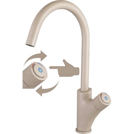 MÉLANGEUR DE CUISINE BEIGE PRESS ON-OFF POUR ÉVIER Q (1/5)