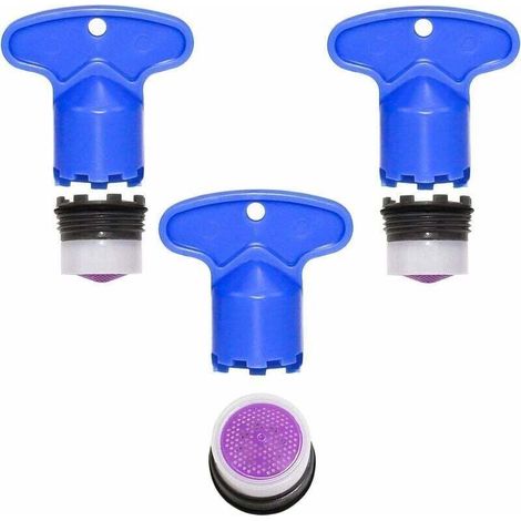 Aérateur de Mousseur Robinet M16 3pcs Insert Embout Robinet Cuisine Universel Economiseur d'eau pour Robinet avec 3pcs Clé Démontage Aérateur Clé Remplacement (M16) (1/5)
