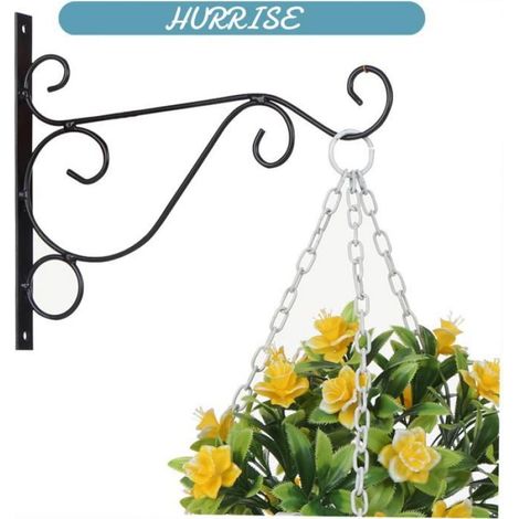 Crochet Suspendu - Fer Noir - Pour Plantes Jardinières Lanternes - Support Mural Extérieur Intérieur - Charge Maximale 20 Kg - 1 Pièce (1/5)