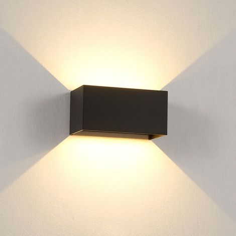 24W LED wall light with motion detector – 600 lm warm white 3000K – IP65 waterproof aluminum – Modern black design (1/5)