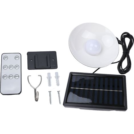 Suspension solaire avec télécommande, étanche IP65, lumière LED blanche pour intérieur et extérieur : poulailler, garage, cour, balcon. (1/5)