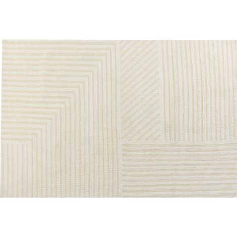 Alfombra de salón hecha de lana con estilo moderno beige 200 x 300 cm Abegum