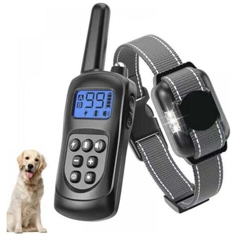 Anti-Bell-Halsband für Hunde – Elektrisches Halsband mit Fernbedienung, 3 Modi (Ton, Vibration, Schock), 600 m Reichweite, IPX7 wasserdicht, Sicherheitsschloss – Schwarz