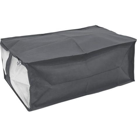 Ordinett Custodia coperte Grey  Grigio  40x60x25 cm  Lato trasparente