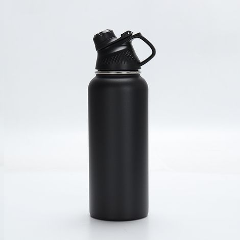 Gourde inoxydable double paroi isotherme grande capacité, bouteille d'eau sport outdoor, tasse spatiale 2 couches, 1L, robuste et légère (1/5)