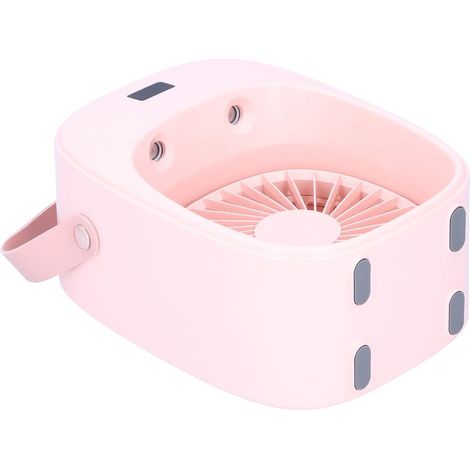Ventilateur électrique portable avec brumisateur réglable pour intérieur, extérieur et dortoir - Rose (1/5)