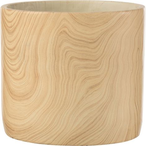Cache-Pot Déco en Ciment "Forêt" 21cm Beige (1/2)