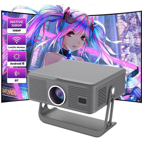 Projecteur intelligent 1080p avec système d'exploitation Android 13 - mise au point automatique et correction trapézoïdale - 300 lumens ANSI (1/5)