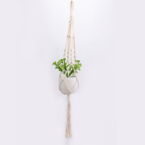 Support Pour Plantes - Cordon En Coton Tissé À La Main - Convient Pour Pot De 6 À 10 Pouces - Hauteur 104 Cm - Intérieur Et Extérieur - 1 Pièce (1/3)