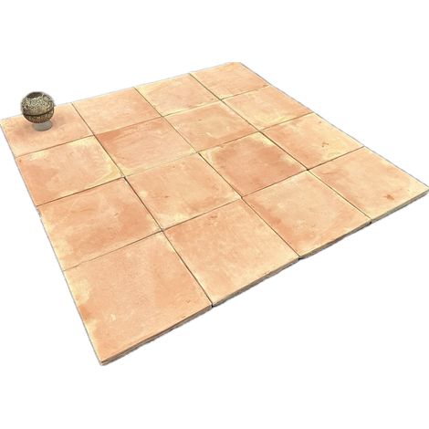 Carrelage mural uni en terre cuite 30x30x2cm – Naturel – Cuit à l'ancienne pour cuisines et salles de bains – Surface 1 m²