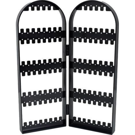 Présentoir Pliable pour Boucles d’Oreilles, Bracelets et Colliers – Rangement Bijoux Organisateur de Bijouterie Noir (1/5)