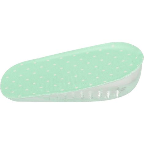 Semelle intérieure en gel silicone adhésive 2,5 cm, coussinet de talon vert, hauteur augmentée, soutien de la voûte plantaire orthopédique (1/5)