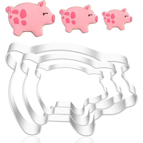 Emporte-pièce Cochon - Acier Étainé Alimentaire - Pour Pâte à Cookies Fondant et Pâtisserie - 9,53 cm - 1 pièce