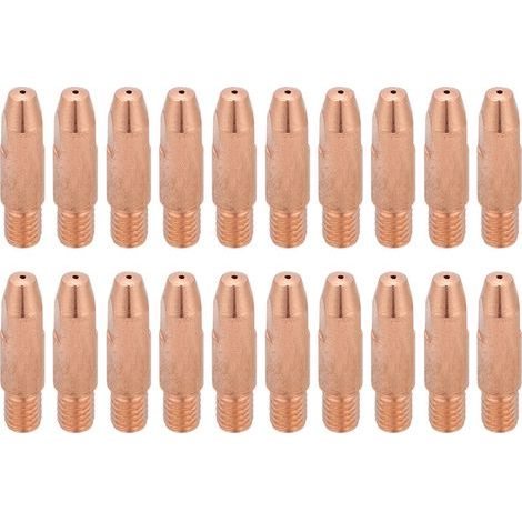 Eujgoov 20 Pièces Pointes de en Cuivre Pointe de, Pointe de en Cuivre pour Torche de Soudage Binzel 24KD MIG/MAG (0.8). (1/5)