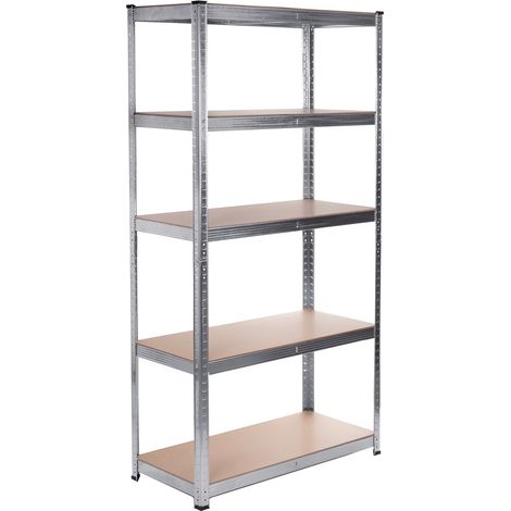 GreenBlue GB378 Metal Storage Armario rack Shelves 175kg x5 180x90x40cm Galvanized Folding MDF (1/5)