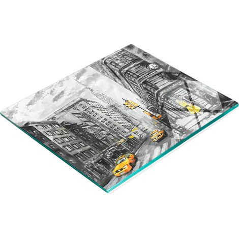 Tabla de cortar de cristal para cocina con gráfico de boceto de Nueva York, 60x52 cm (1/5)
