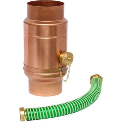 GRÖMO KUPFER Wassersammler ø100 CU mit Schlauchpaket Regenwassersammler, 60678