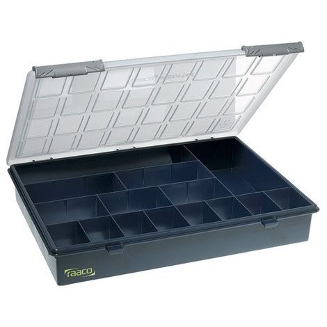 raaco Assorter 4-15 Scatola minuteria (L x L x A) 338 x 260 x 57 mm Scomparti: 15 suddivisione fissa Contenuto 1 pz.