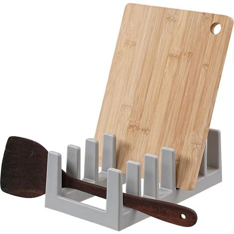 Support pour couvercles de casseroles, 6 compartiments peu encombrants – Classeur de couvercle pour casseroles et poêles – Pour assiettes, bols, plateaux de service, accessoires de cuisson (1/5)