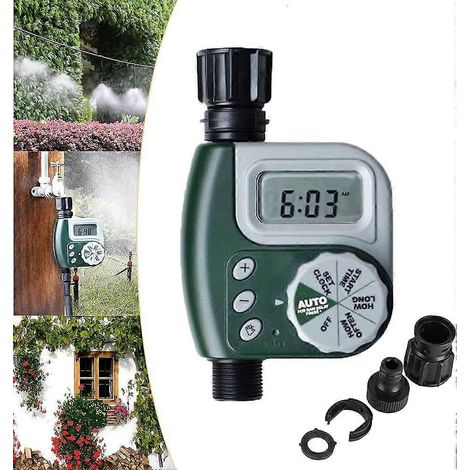 Minuteur d'arrosage automatique extérieur avec écran LCD, programmateur d'arrosage pour pelouse et jardin. (1/4)