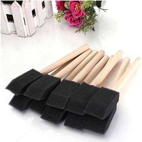 20pcs 1" Mousse éponge Pinceaux Manche Bois Peinture Dessin outil de Finition (1/3)