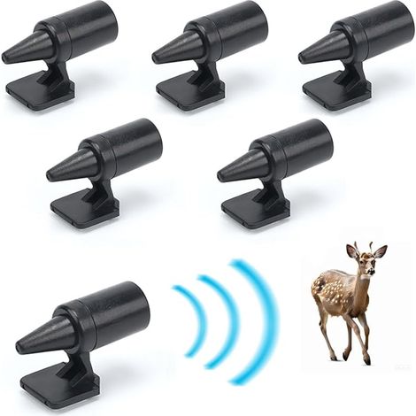 6 PCS Sifflet Ultrasons Ultra Son Anti-Gibier,Dispositif de Sifflet d'avertissement,Ultrasonique Cerf Attention,Éviter de Heurter Les Animaux,pour Voitures, Camions, Motos (1/5)