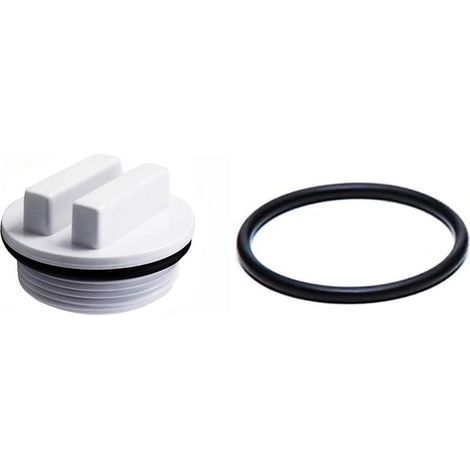 Lot de 6 bouchons de vidange de filtre de piscine filetés de 3,8 cm pour filtres Hayward pour pentair Waterway Filtres d'hiver avec joints (blanc) (1/5)