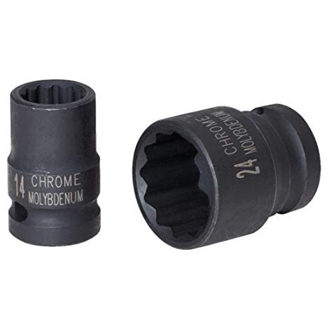 Bussola poligonale 1/2" per avvitatori ad impulsi, corta, 9 mm (1/3)