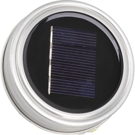 Acouto Wasserdichter Solar-Einmachglasdeckel, 20 LEDs, warme Lichtquelle für Pflanzenständer im Freien, Terrassen (1/5)