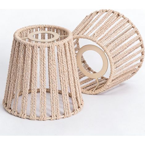 2PCS Abat Jour Rotin Papier Abat-jour pour Lampes Suspensions Plafond (1/5)