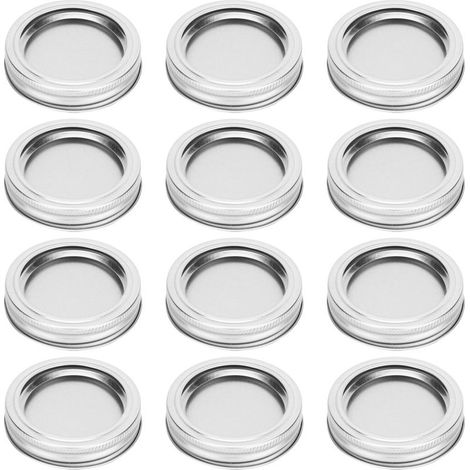 12 pièces couvercles scellés ronds 70mm pour bocaux épices miel, type à charnière, argent (XH00177) (1/5)