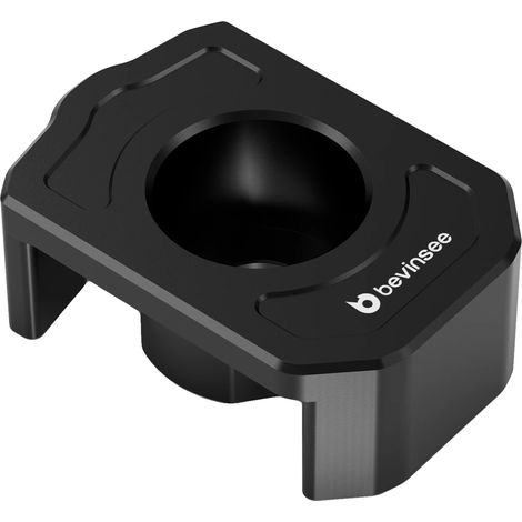 Inserto per supporto motore, in alluminio resistente, per prestazioni di cambio migliorate, colore nero. (1/2)