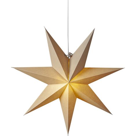 Étoile en papier Star Trading 'Plain', 7 branches, unie, naturelle, Ø 45 cm