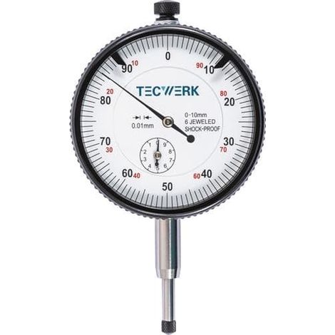 TECWERK Messuhr DIN 878 10mm Abl.0,01mm m.Stoßschutz TECWERK (1/3)