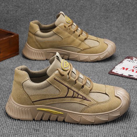 Chaussures de sécurité pour Homme et Femme Chaussures de Travail avec Bout en Plastique léger Chaussures de sécurité Confortables Respirantes,Marron,40 (1/5)
