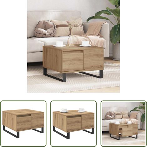 Couchtisch mit Regal - Couchtisch Artisan-Eiche 55 x 55 x 36,5 cm Holzwerkstoff (1/5)