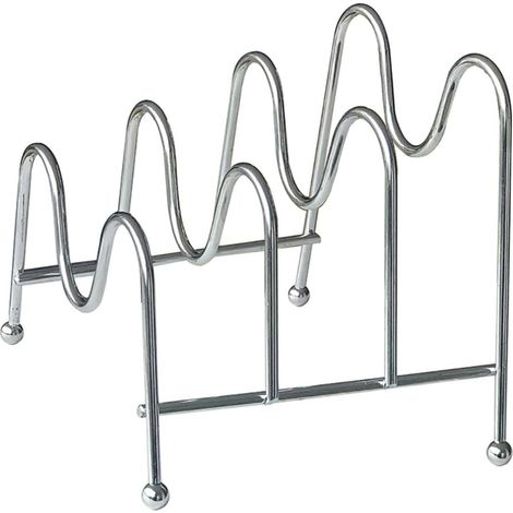 Support en Fil de Fer Argenté, Portable et Facile à Nettoyer pour Rangement Cuisine Moderne pour Couvercles de Casseroles Étagère ou Tiroir (1/5)