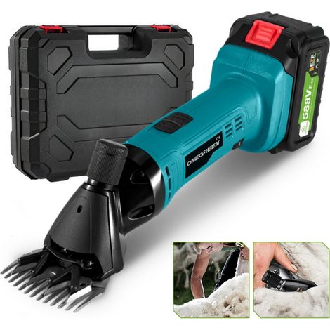 Esquiladora para Oveja Profesional 500W , Máquina Esquilar Ovejas Cabra Alpaca con 6 Ajuste de Velocidad, Cuchilla Recta de 13 Dientes,Con dos baterías y cargador (1/5)