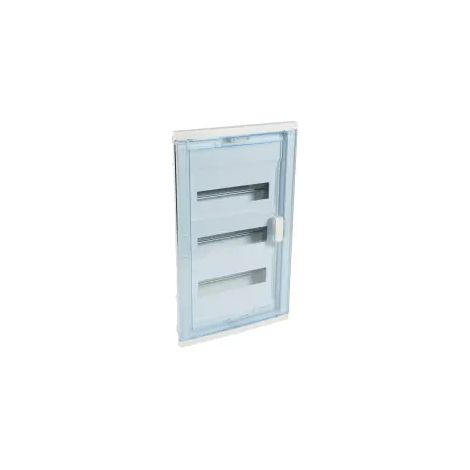 Coffret modulaire encastré 3 rangées 36+6 modules avec porte isolante galbée transparente (001523)
