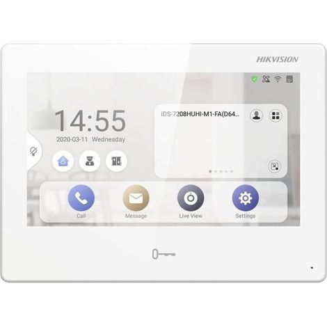 Hikvision DS-KH9310-WTE1 Station Intérieure Tactile Blanc