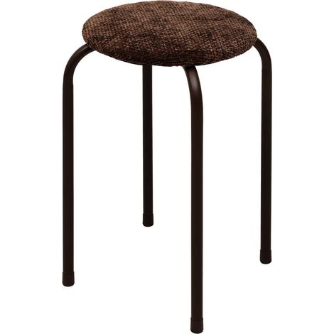 Taburete apilable de terciopelo marrón - 5five (1/3)