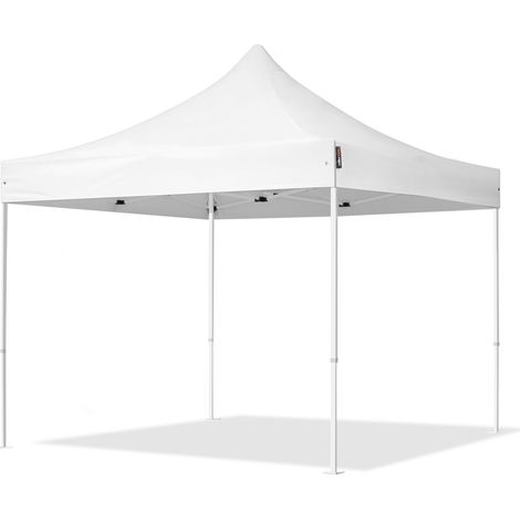 Gazebo Pieghevole Giardino 3x3m Telo Poliestere idrorepellente Padiglione Mercati Sagre bianco (1/5)