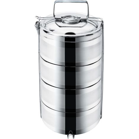 Fiambrera térmica de acero, 4 niveles, 4 x 1,1 l