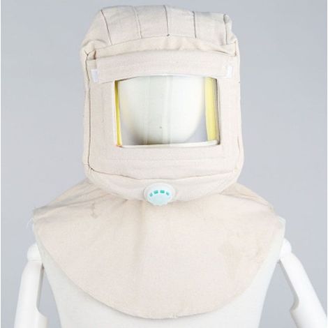 Écran facial de sablage, protection anti-poussière Casque de sécurité intégré Cagoule de sablage pour le sablage (1/4)