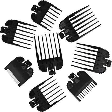 Set mit 8 universellen Führungskämmen für Haarschneidemaschinen, Ersatzzubehör für Friseure. (1/5)